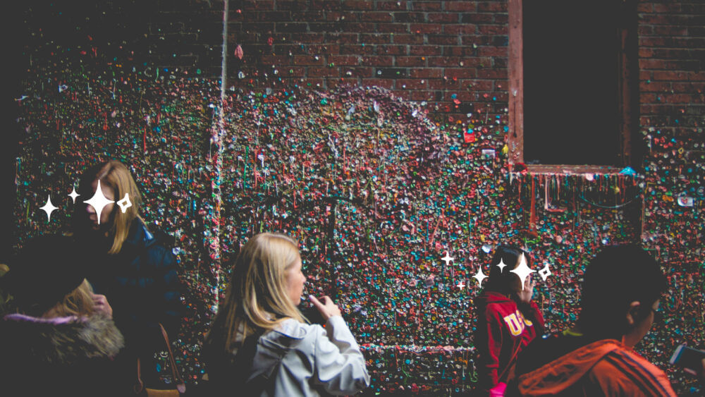 Pike Place Market in Seattle is one of the city’s most iconic attractions and a must-visit for families. Just below the market, kids will love discovering the colorful and quirky Gum Wall in Post Alley—one of the weirdest and most fun photo ops in the city.