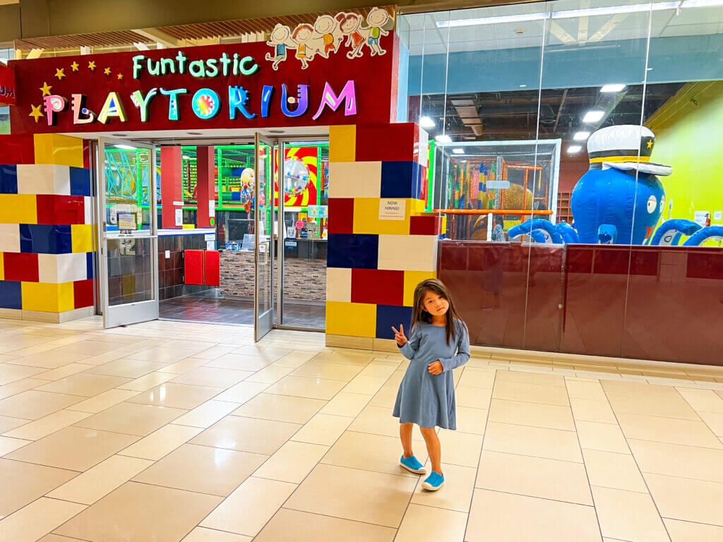 Funtastic Playtorium in Bellevue’s bright indoor playground, featuring foam building blocks, obstacle courses, and colorful play zones—perfect for energetic indoor fun with kids.