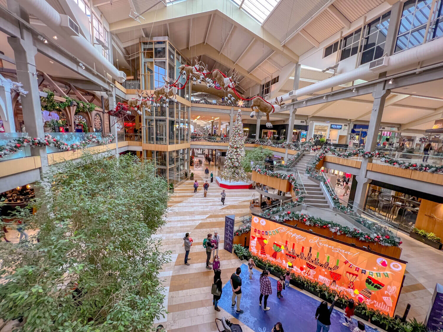 Bellevue Square Mall Christmas Decorations with Interactive Digital Game for everyone to play for free