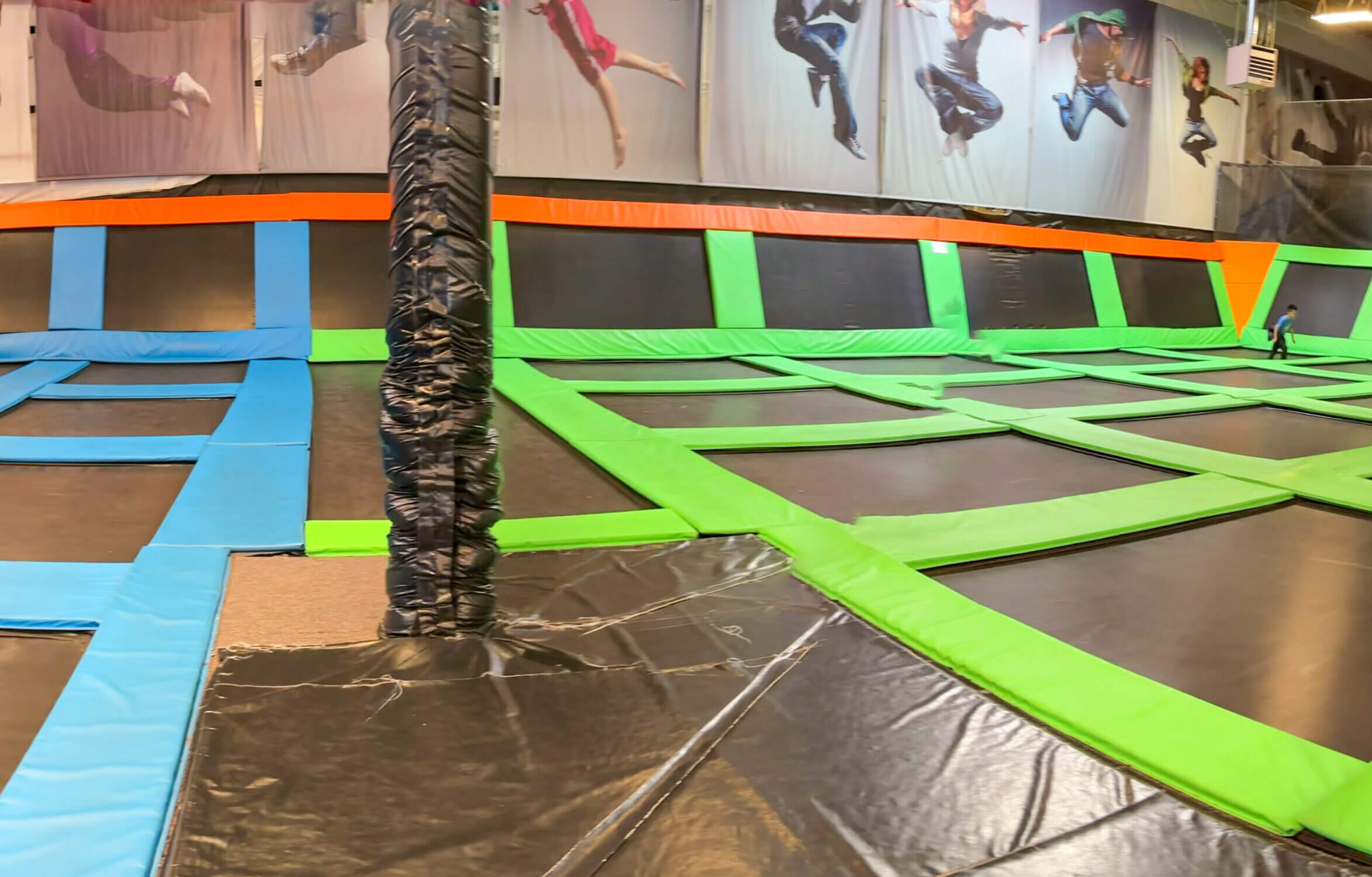 Elevated Sportz indoor trampoline park in Bothell, showcasing their massive wall-to-wall trampoline setup with over 10,000 sq. ft. of trampolines. A fun indoor activity for kids near Seattle.